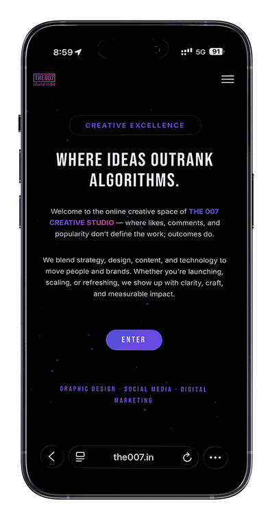 The007.in app screen